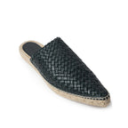 Green Leather Espadrilles