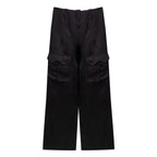 Black Viscose Cargo Pants