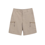 Beige Cotton Cargo Shorts