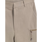 Beige Cotton Cargo Shorts