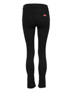 Black Cotton Skinny Mid Waist Denim Jeans