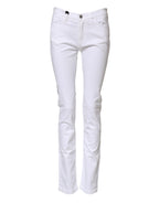 White GRACE Mid Waisted Skinny Denim Jeans