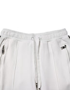 White Viscose Jogger Sweatpants Pants