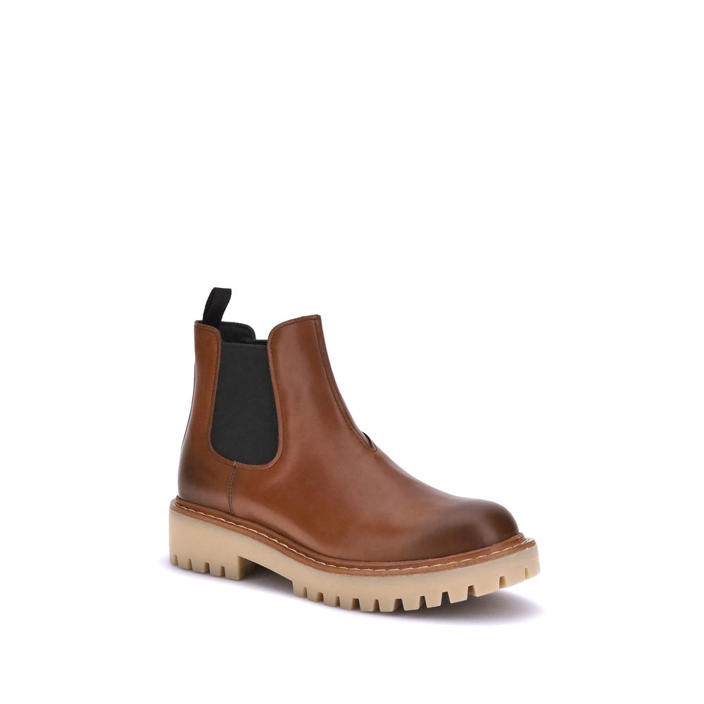 Brown Calf Leather Bos Taurus Chelsea Boots