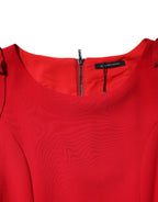 Red Above Knee Long Sleeves Sheath Dress
