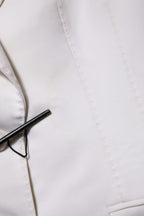 White Wool Single Breasted Women Coat Jacket