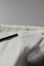 Ivory Silk Tapered High Waist Pants
