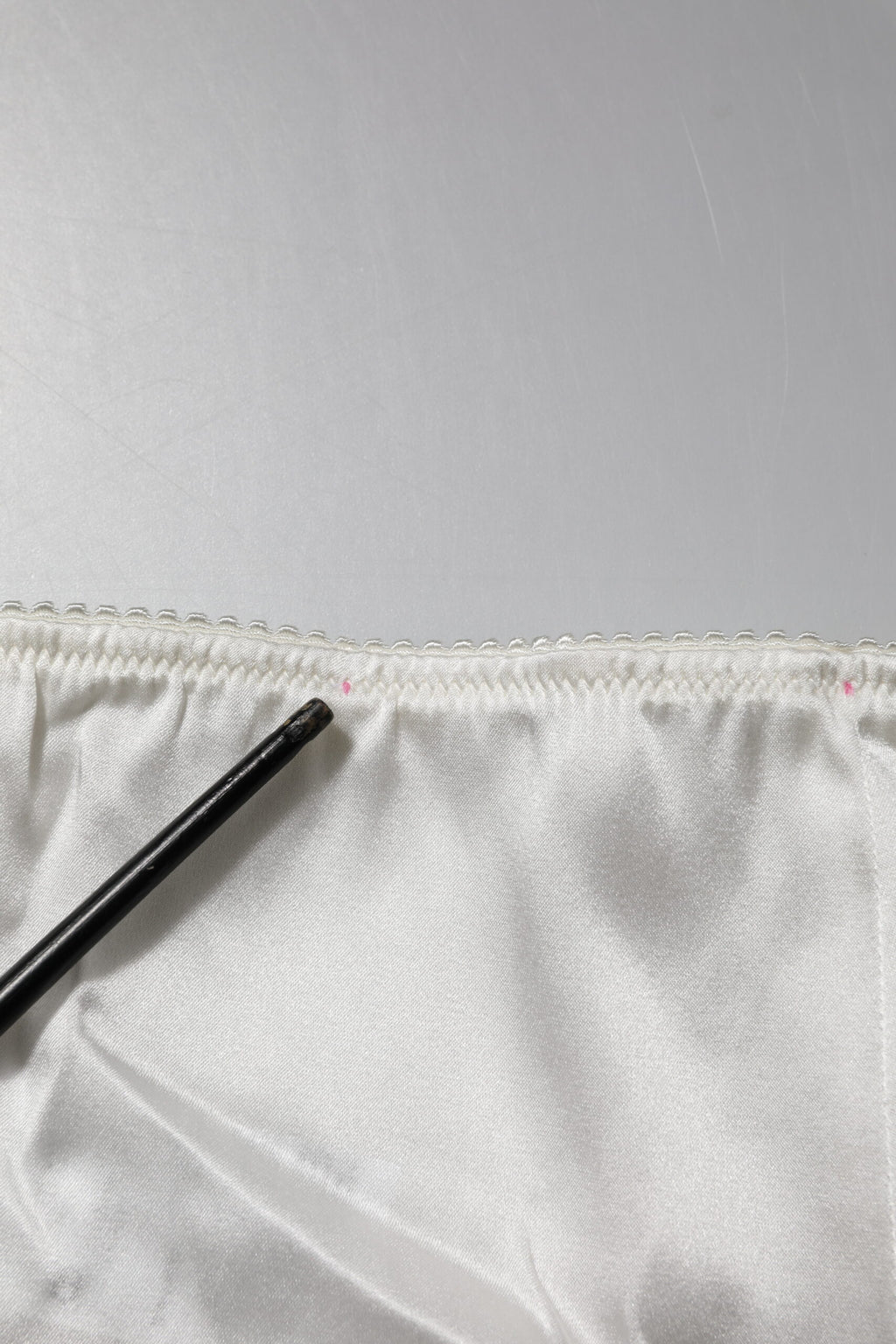 Ivory Silk Tapered High Waist Pants