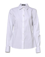 White Cotton Long Sleeves Collared Shirt Top