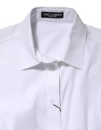 White Cotton Long Sleeves Collared Shirt Top