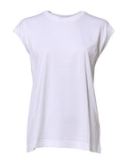 White Cotton Sleeveless Women Tank T-shirt