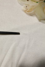 White Silk Lily Embellished Pullover Sweater