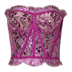 Pink Bustier Sleeveless Corset Blouse Top