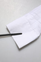 White Crystal Embellished Collared Shirt Top