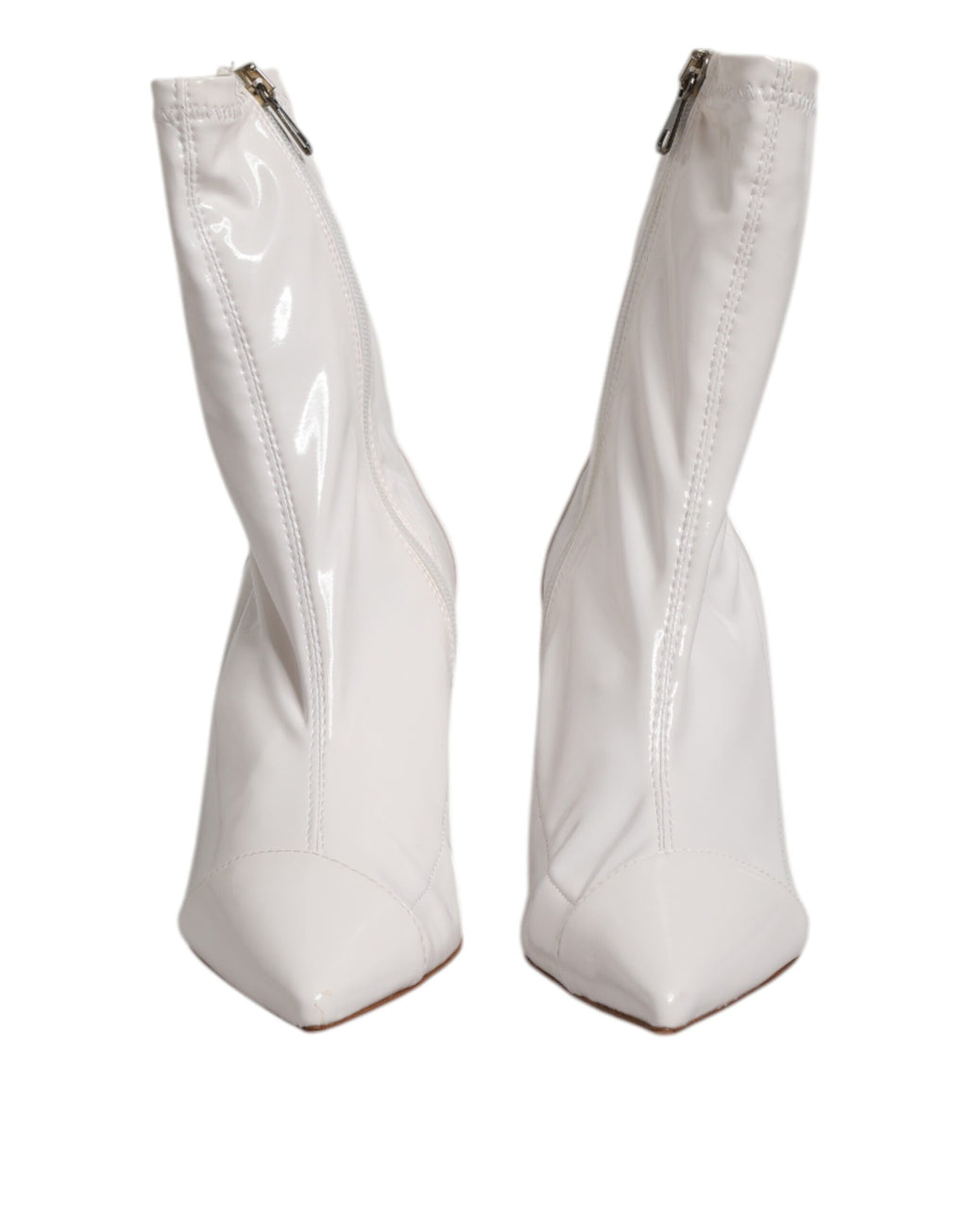 White Stiletto Heels Mid Calf Boots Shoes