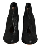 Metallic Black Pump Stiletto Heels Shoes