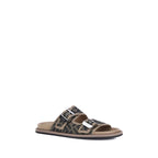 Brown Calf Leather Bos Taurus Flat Sandals