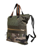 Military Green Patchwork Rucksack Backpack Bag