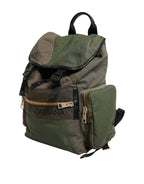 Military Green Patchwork Rucksack Backpack Bag