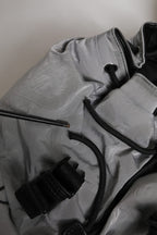 Gray Milano Print Drawstring Travel Backpack Bag