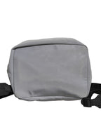 Gray Palermo Reflector Buckles Drawstring Backpack Bag