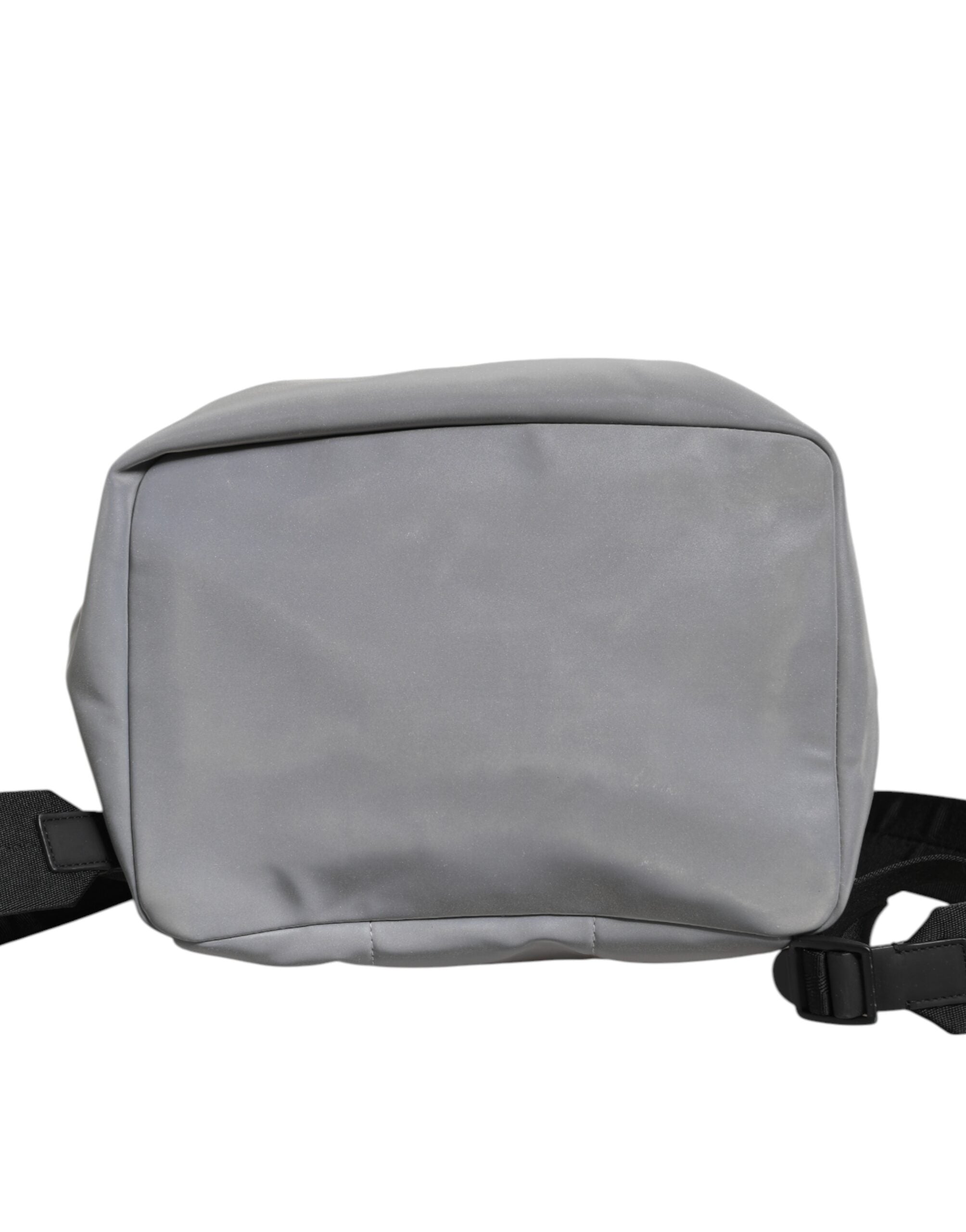 Gray Palermo Reflector Buckles Drawstring Backpack Bag