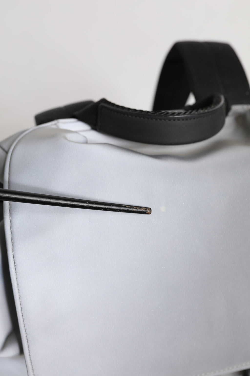 Gray Palermo Reflector Buckles Drawstring Backpack Bag