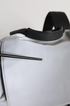 Gray Palermo Reflector Buckles Drawstring Backpack Bag