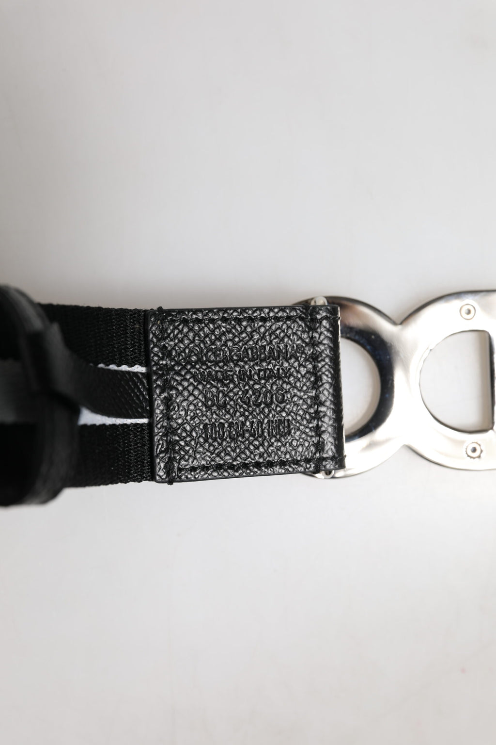 Black Cotton Metal DG Logo Gold Buckle Belt