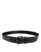 Green Black Polyester DG Logo Buckle Belt