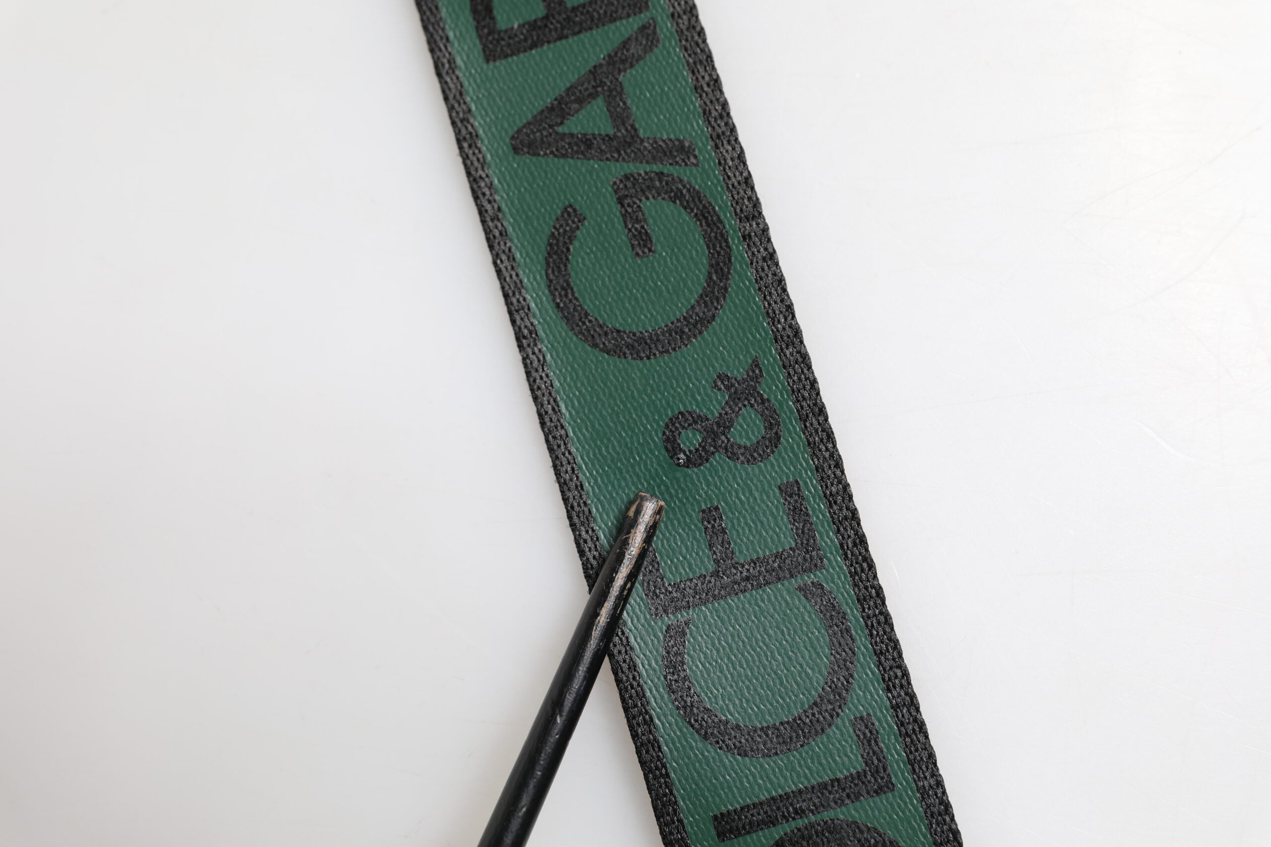 Green Black Polyester DG Logo Buckle Belt