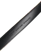 Gold Floral Jacquard Silver Metal Buckle Belt