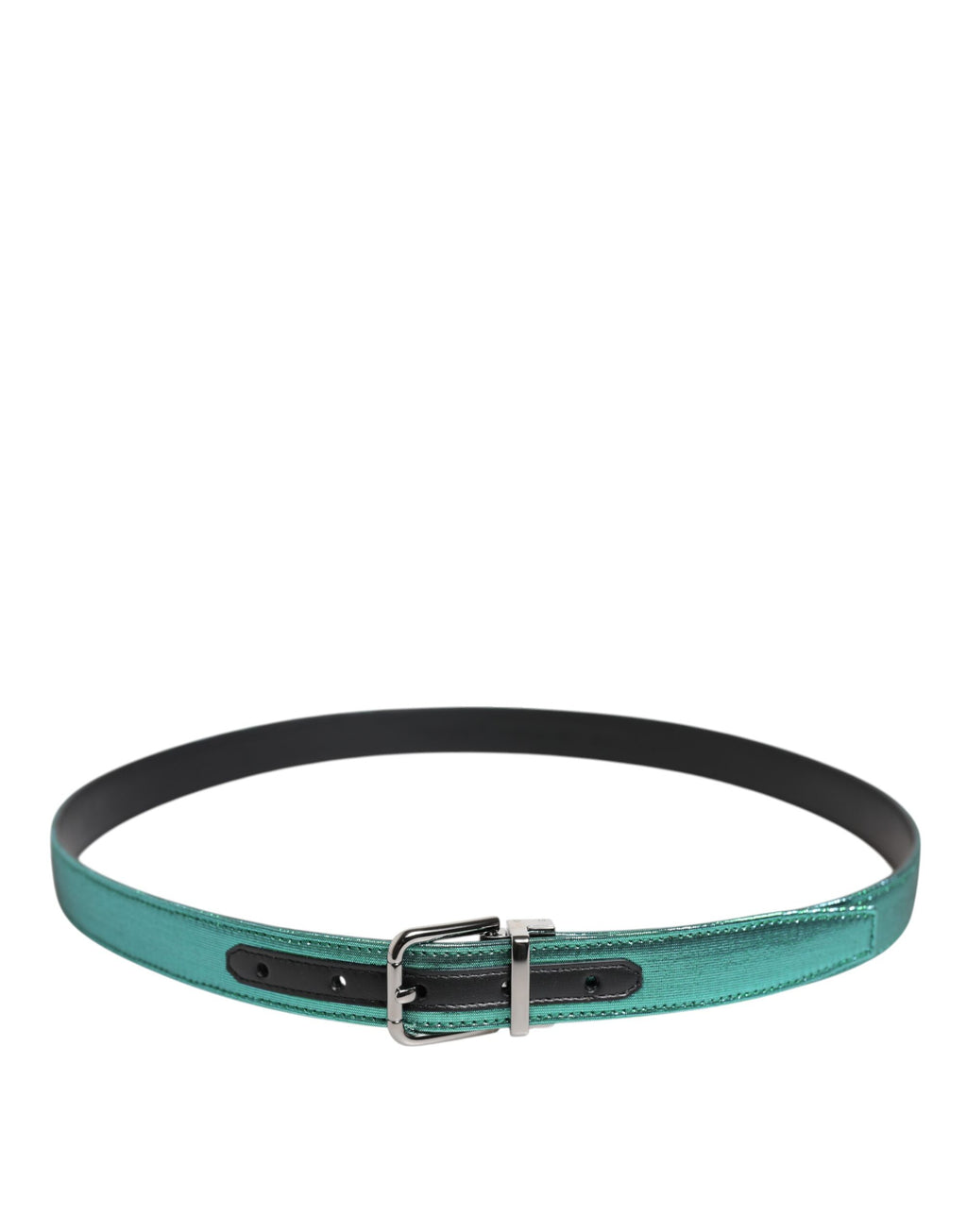Green Black Polyester Metal Buckle Belt