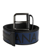 Blue Black Polyester Metal Buckle Belt