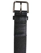 Blue Black Polyester Metal Buckle Belt