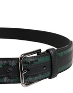 Green Black Polyester DG Logo Buckle Belt