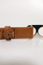 Brown Braided Metal DG Logo Buckle Belt