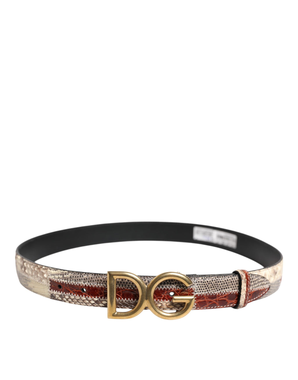 Multicolor Exotic Leather DG Logo Buckle Belt