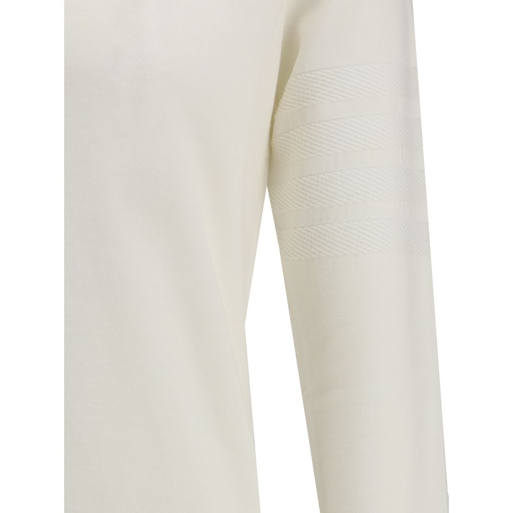 White Fleece Wool Sweatshirt