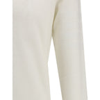 White Fleece Wool Sweatshirt