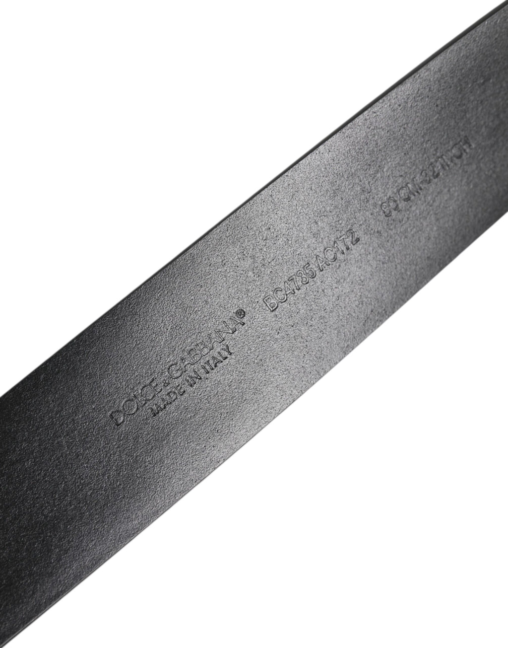 Black Leather Studded DG Metal Buckle Belt