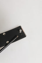 Black Leather Classic Metal Logo Buckle Belt