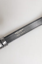 Silver Logo Engraved Metal Waist Buckle Belt