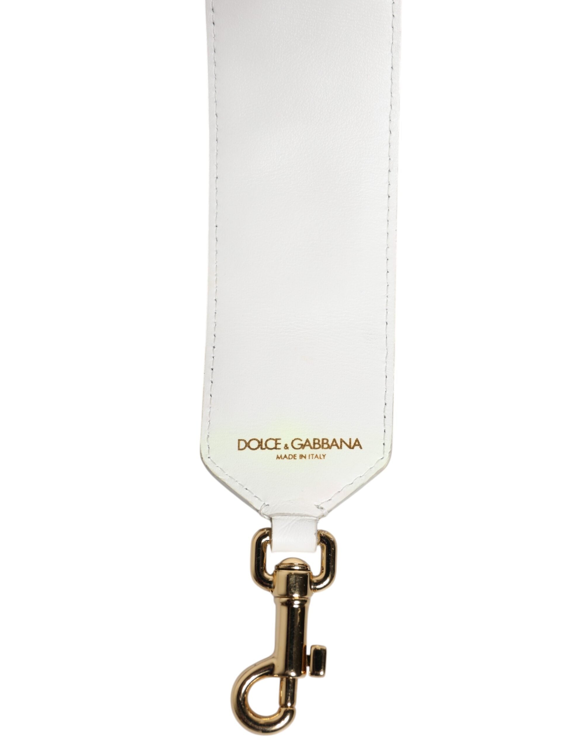 White Calfskin Raffia Embroidered Patchwork Shoulder Strap