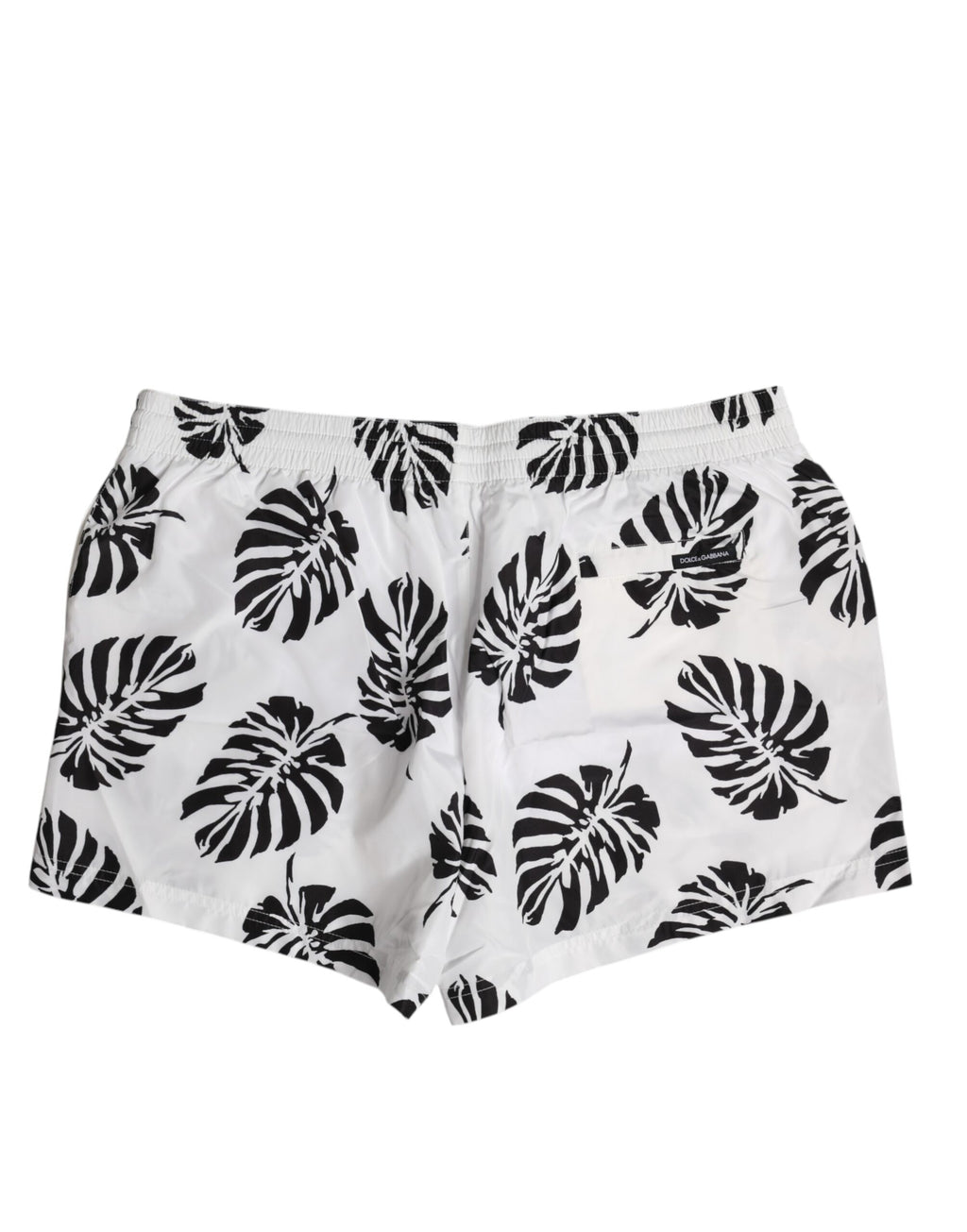 White Black Print Beachwear Shorts Swimwear