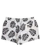 White Black Print Beachwear Shorts Swimwear