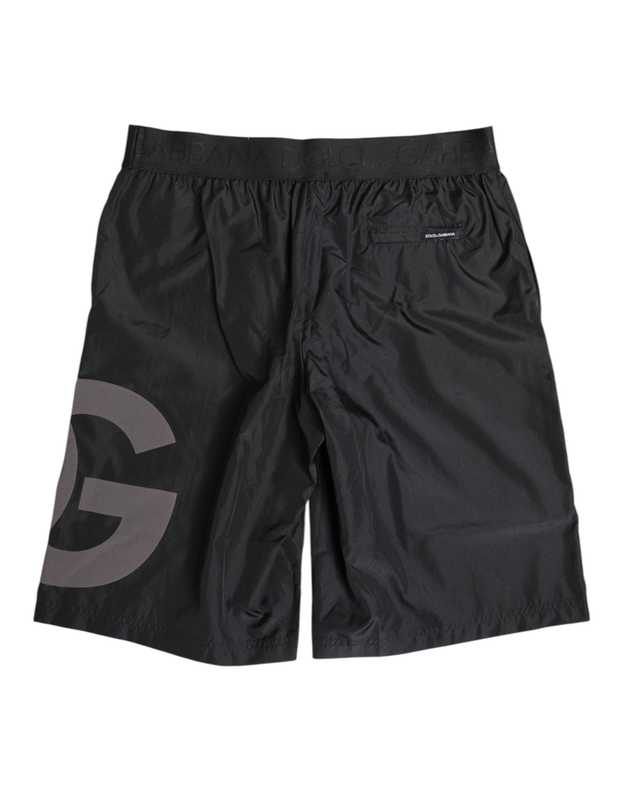 Black Logo Print Beachwear Men Shorts Swimwear