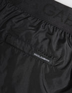 Black Logo Print Beachwear Men Shorts Swimwear