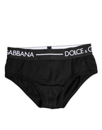 Black Cotton Stretch Regular Brief Underwear