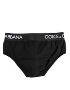 Black Cotton Stretch Regular Brief Underwear